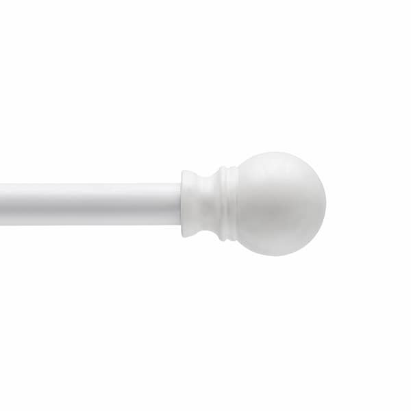 Kenney Mfg Kenney Davenport 1/2 Petite Cafe Decorative Window Curtain Rod, 28-48, White KN55250 - main